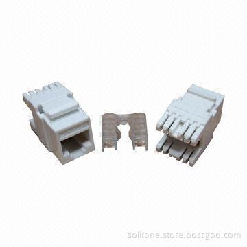 UTP Cat5e Modular Jacks, 180° with 0.4-0.6mm Insulation Diameter, Surface Mount Boxes